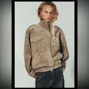 Zara suede leather jacket